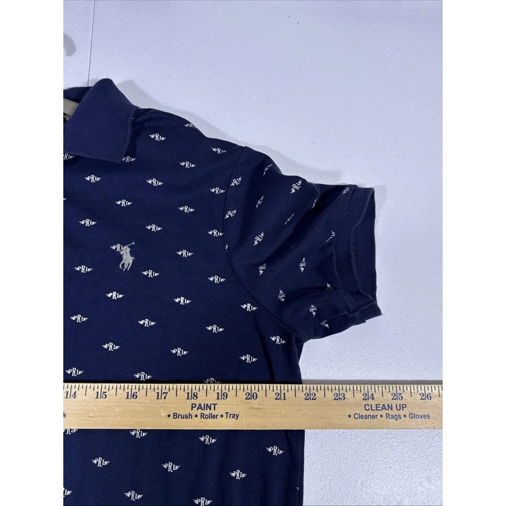 Polo Ralph Lauren Shirt Mens Size Medium Navy All Over PRL Print Golf Preppy